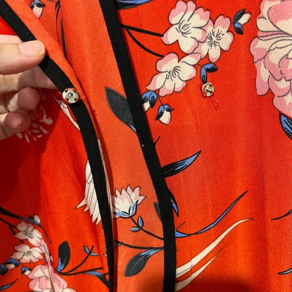 Red Floral Kimono Robe - Picture 3 of 6